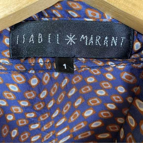 Vintage Isabel Marant Blouse Women‎ Sz 1 US 4 Long Sleeve Abstract Print Button - Picture 5 of 16